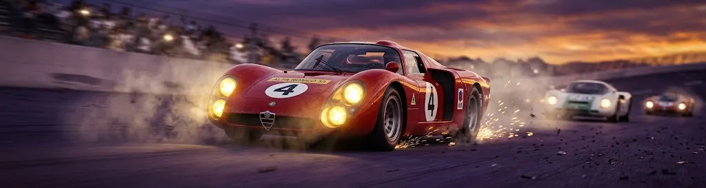 Alfa Romeo slot car su pista elettrica Polistil