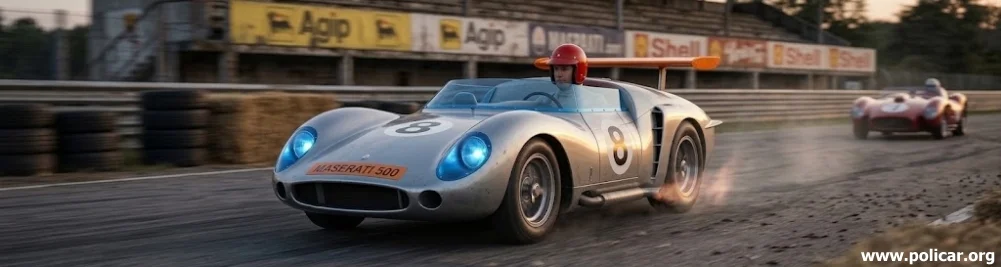 Modellino Policar Polistil Slot Car in azione su pista elettrica
