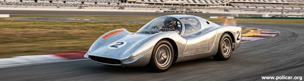 Modellino Policar Polistil Slot Car in azione su pista elettrica