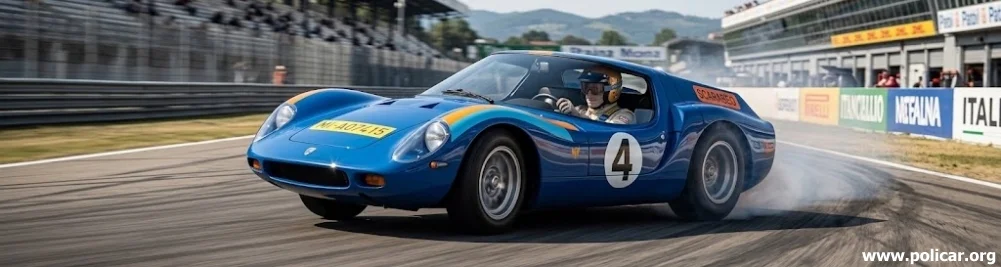 Modellino Policar Polistil Slot Car in azione su pista elettrica