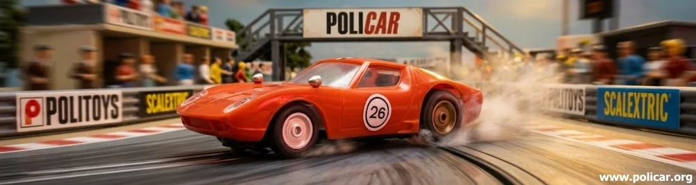 Modellino Policar Polistil Slot Car in azione su pista elettrica