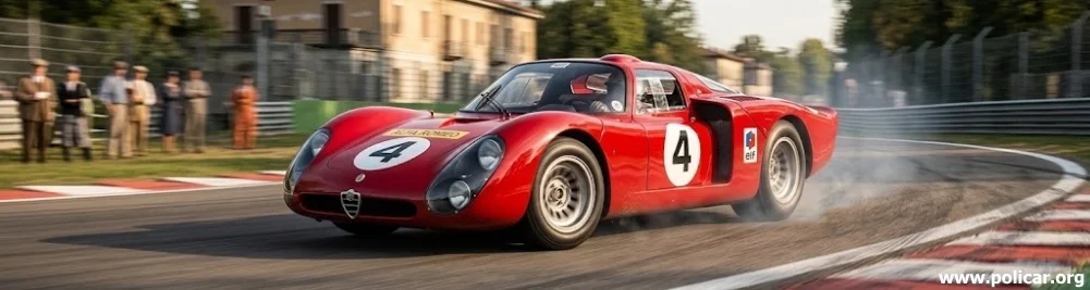 Modellino Policar Polistil Slot Car in azione su pista elettrica