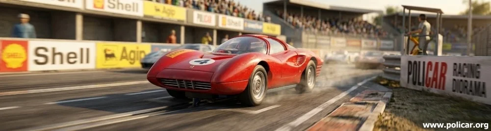 Modellino Policar Polistil Slot Car in azione su pista elettrica